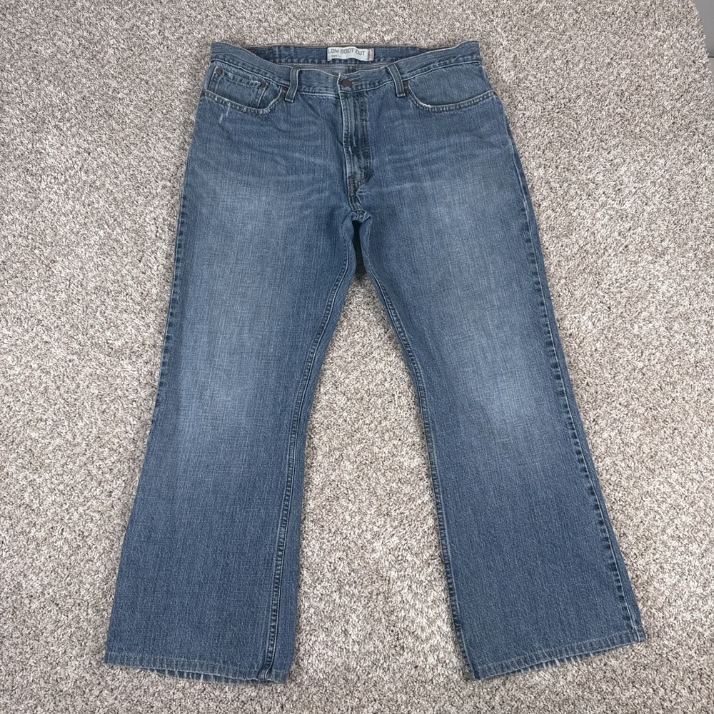 Levis 527 Jeans Mens 38x30 Low Boot Cut Light Wash Denim Relaxed Fit Y2K